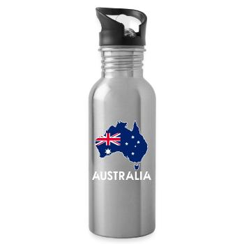 Australia - Water bottle with straw - silver - Right