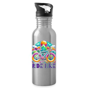 Radfahren - Ride Bike design - Trinkflasche mit integriertem Trinkhalm - Lightsilver - Rechts