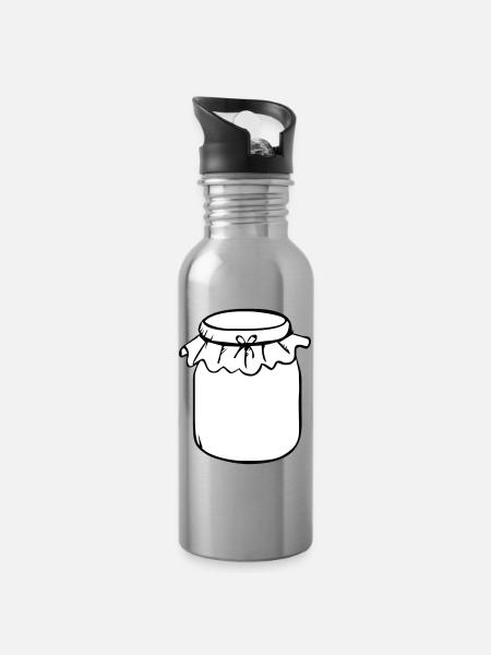Einmachglas - Trinkflasche mit integriertem Trinkhalm - Lightsilver