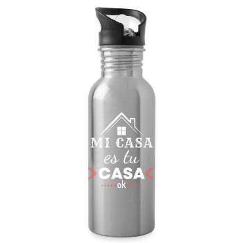 Modern Design for Mother's Day - Water bottle with straw - silver - Right