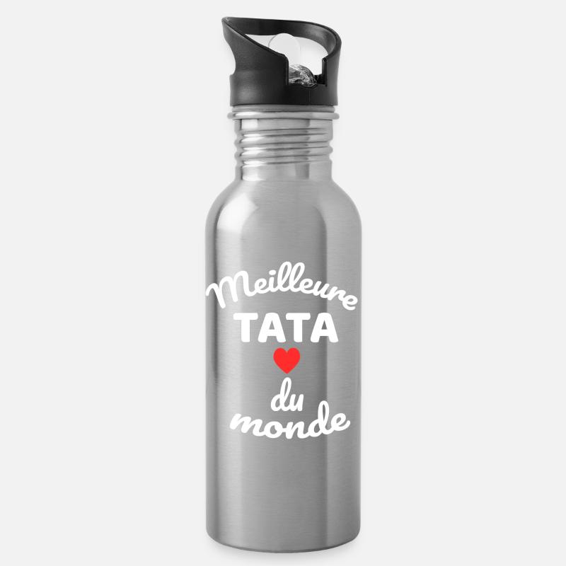 Célébration Tata du Monde en Style Tendance - Gourde avec paille intégrée - argent clair