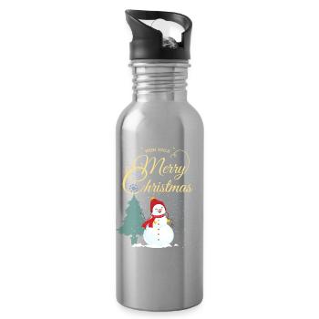 Maria Christmas - Water bottle with straw - silver - Right