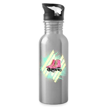 60s Colors Roller Skates - Water bottle with straw - silver - Right