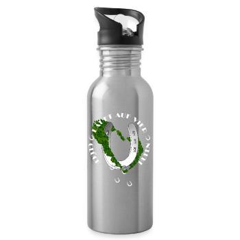 Nature-inspired horseshoe with clover - Water bottle with straw - silver - Right
