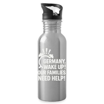 Germany, wake up ! - Water bottle with straw - silver - Right