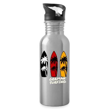 German Surfing - Water bottle with straw - silver - Right