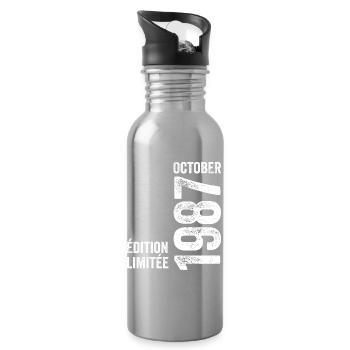 Légendes Octobre 1987 Millésime Octobre 1987 Rétro - Gourde avec paille intégrée - argent clair - Droite