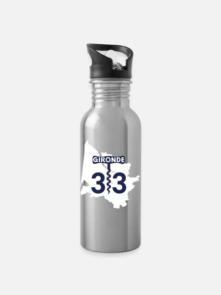 Gironde 33 - Trinkflasche mit integriertem Trinkhalm - Lightsilver