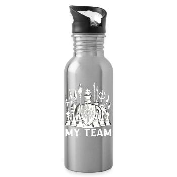 Chess - Trinkflasche mit integriertem Trinkhalm - Lightsilver - Rechts