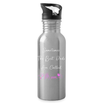 Single Mama Mutter Alleinstehend Alleinerziehend - Trinkflasche mit integriertem Trinkhalm - Lightsilver - Rechts
