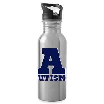 Autisme - Gourde avec paille intégrée - argent clair - Droite