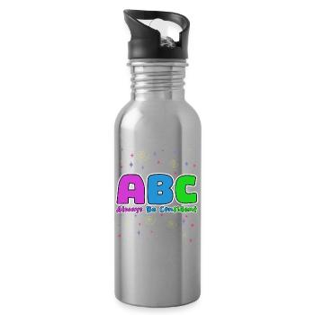 ABC : Soyez toujours confiant. - Gourde avec paille intégrée - argent clair - Droite