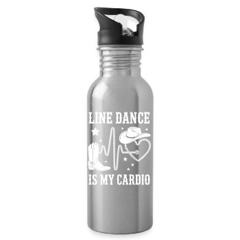 Line Dance Cardio Stil - Trinkflasche mit integriertem Trinkhalm - Lightsilver - Rechts