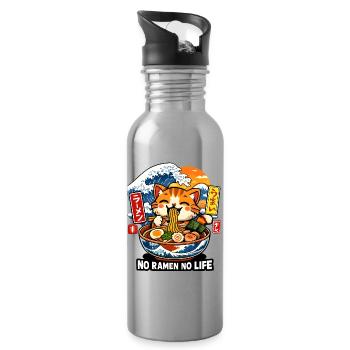 Ramen Is Life - Water bottle with straw - silver - Right