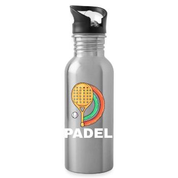 Ich kann kein Padel haben - Trinkflasche mit integriertem Trinkhalm - Lightsilver - Rechts