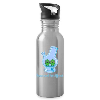 Same weed but different - Trinkflasche mit integriertem Trinkhalm - Lightsilver - Rechts