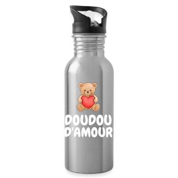 Love Blanket Humor Cute Gift - Water bottle with straw - silver - Right