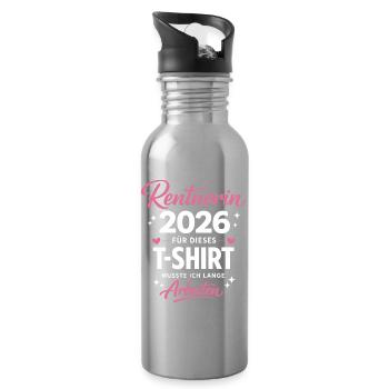 Pension 2026 Legend Retirement Gift - Water bottle with straw - silver - Right