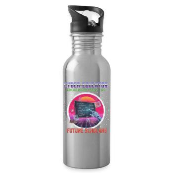 Cyber Teacher - Water bottle with straw - silver - Right