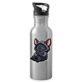 Chilling bat - Water bottle with straw - silver - Right