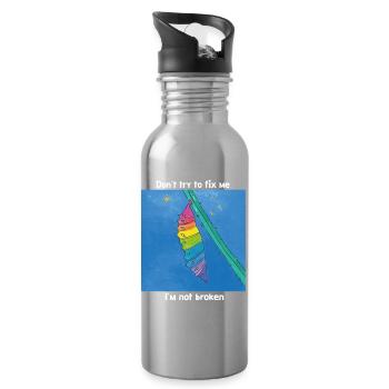 Gut so, wie ich bin!  - Trinkflasche mit integriertem Trinkhalm - Lightsilver - Rechts