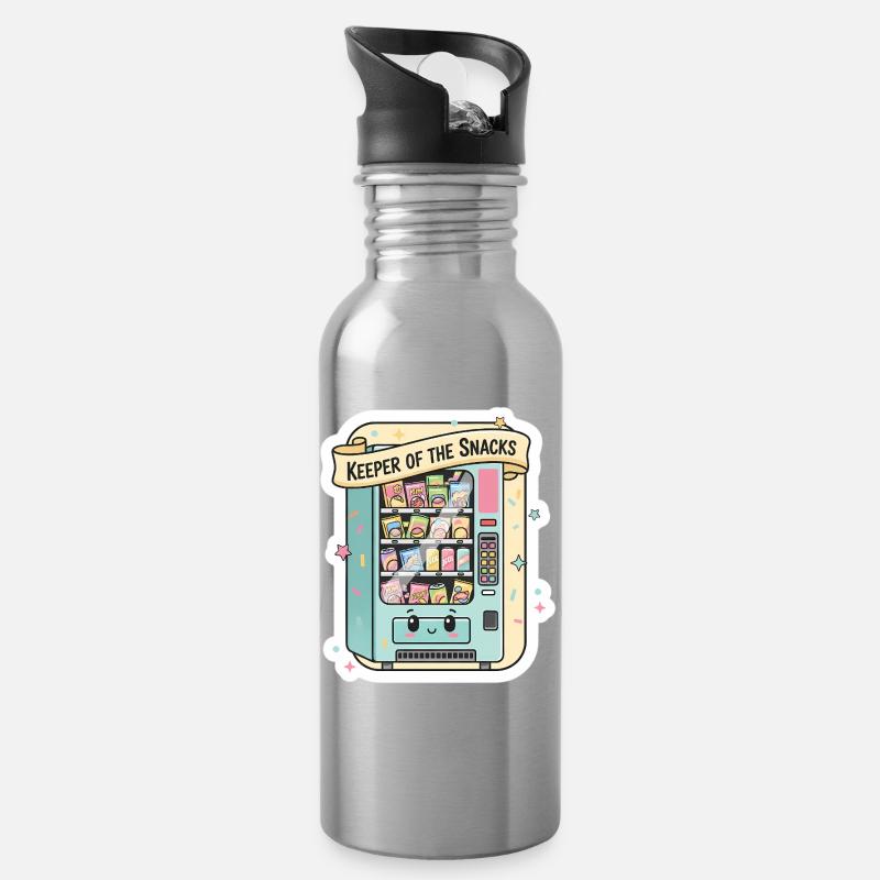 Gardien des Vendeurs de Snacks - Gourde avec paille intégrée - argent clair