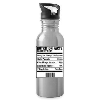 Aquarium Nutrition Facts Fish Tank - Water bottle with straw - silver - Right