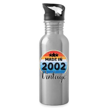 Vintage Geburtstagsgeschenk 2002 - Trinkflasche mit integriertem Trinkhalm - Lightsilver - Rechts