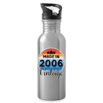 Vintage Geburtsjahr 2006 - Trinkflasche mit integriertem Trinkhalm - Lightsilver - Rechts