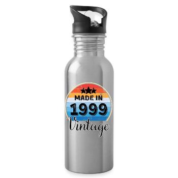 Vintage Birthday Year of Birth 1999 - Water bottle with straw - silver - Right