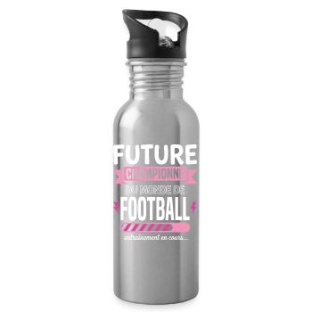 Future Champion Football Footballer - Water bottle with straw - silver - Right
