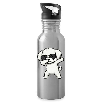 Dabbing Malteser - Trinkflasche mit integriertem Trinkhalm - Lightsilver - Rechts