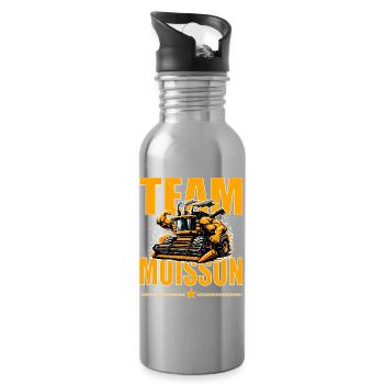 Team moisson humour moissonneuse bodybuildée - Gourde avec paille intégrée - argent clair - Droite
