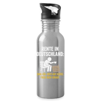 Rente in Deutschland – Hoffen auf Glück - Trinkflasche mit integriertem Trinkhalm - Lightsilver - Rechts