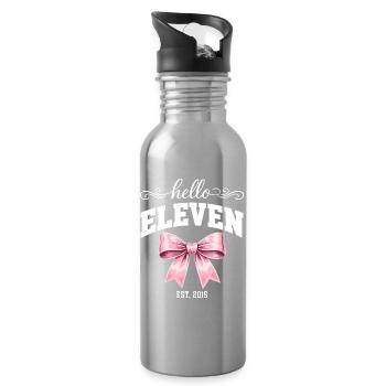 Hello Eleven Est. 2015 - Birthday Girl - Water bottle with straw - silver - Right