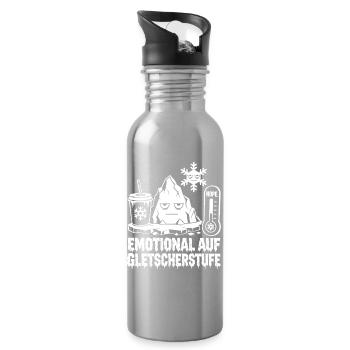 Emotional at glacier level - Water bottle with straw - silver - Right