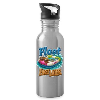 Float First, Later - Water bottle with straw - silver - Right