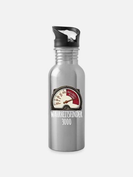 Wahrheit Finder Tacho - Trinkflasche mit integriertem Trinkhalm - Lightsilver