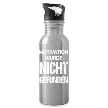 Motivation wurde nicht gefunden Lustiger Spruch - Trinkflasche mit integriertem Trinkhalm - Lightsilver - Rechts
