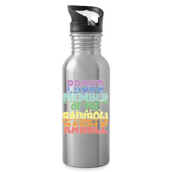 Membre fier de la populace arc-en-ciel - Gourde avec paille intégrée - argent clair - Droite