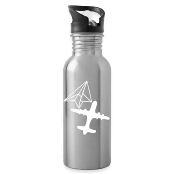 Dream of Grandeur (White) - Water bottle with straw - silver - Right