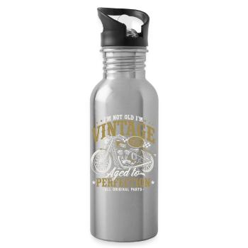 1957 Jahrgang Vintage Motorrad Geburtstag Geschenk - Trinkflasche mit integriertem Trinkhalm - Lightsilver - Rechts