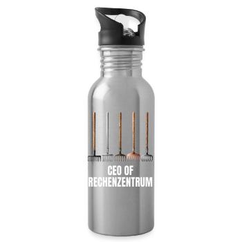 CEO of Rechenzentrum Gärtner Garten Gartenarbeit - Trinkflasche mit integriertem Trinkhalm - Lightsilver - Rechts