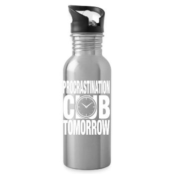 Procrastination Club Tomorrow - Trinkflasche mit integriertem Trinkhalm - Lightsilver - Rechts