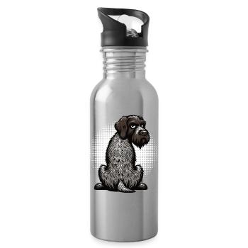 Deutsch Drahthaar Deutsch-Drahthaar Besitzer - Trinkflasche mit integriertem Trinkhalm - Lightsilver - Rechts