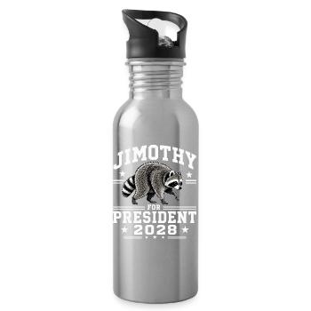 Jimothy as President 2028 - Water bottle with straw - silver - Right
