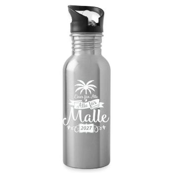 Einer für Alle – Malle 2027 - Trinkflasche mit integriertem Trinkhalm - Lightsilver - Rechts