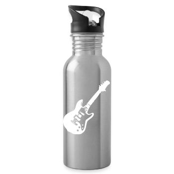 Guitariste Guitar Music Gift - Gourde avec paille intégrée - argent clair - Droite
