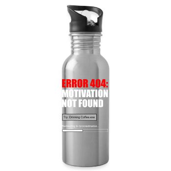 404 Motivation nicht gefunden - Trinkflasche mit integriertem Trinkhalm - Lightsilver - Rechts
