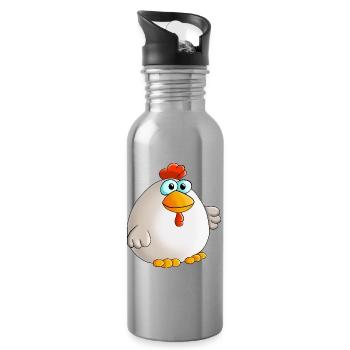sweet hen - Water bottle with straw - silver - Right